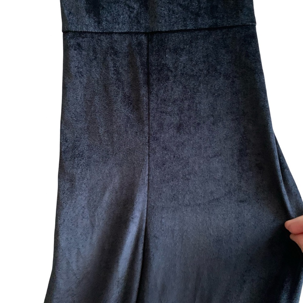 ASOS Collusion UK Black Velvet Jumpsuit Spaghetti Strap V Neck Cross Back Witchy - Picture 5 of 16